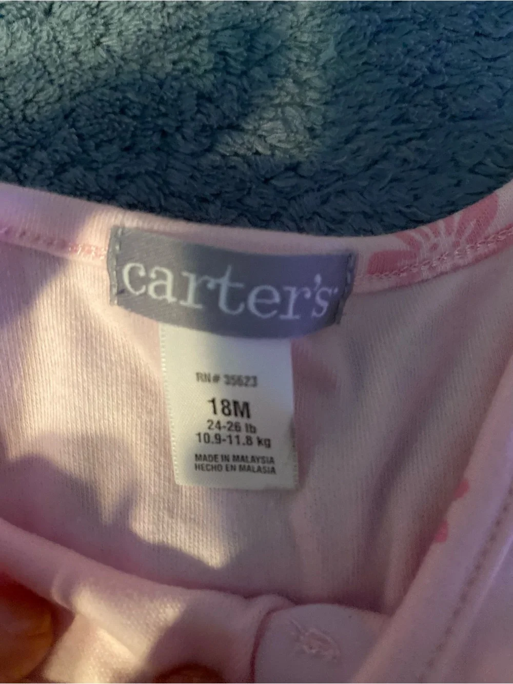 Vintage Y2K Carter’s Pink Floral Baby Dress & Bloomers Set